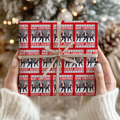 Make Christmas Great Again Wrapping Paper, Funny Trump Dancing, Trump 2024 Wrap, Republican Gift 681383 - GOP