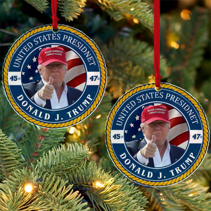 Trump Make America Great Again Acrylic Ornament, Trump Support Christmas Ornament, Election 2024 Ornament, President Trump 45 47 M1786 - GOP