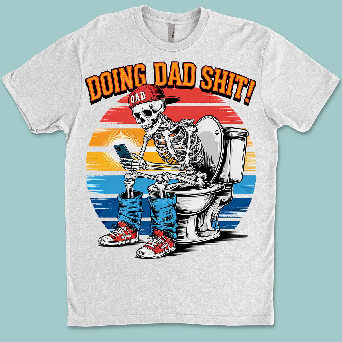Doing Dad Shit Shirt | Funny Skeleton Dad T-Shirt | Trendy Father’s Day Gift for Men, Retro Dad Life Tee 682261