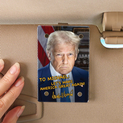 Donald Trump Autographed Car Visor Clip, Personalized Custom Visor Decoration for Car 683263 - GOP
