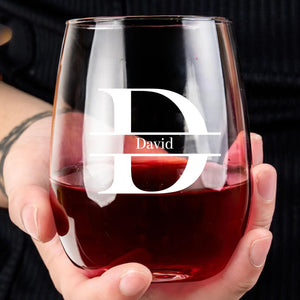 Personalized Monogram Beer Wine Glass |Custom Name Glass | Family Gift, Gift for Dad, Gift for Husband 684023