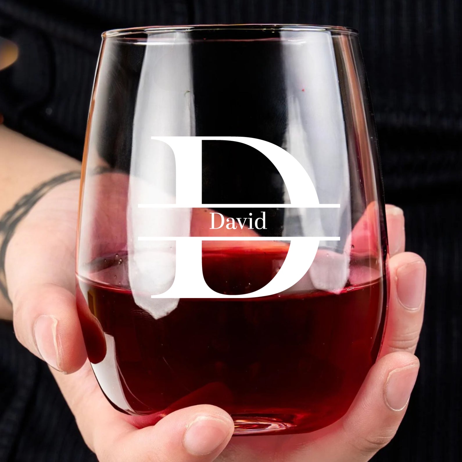 Personalized Monogram Beer Wine Glass |Custom Name Glass | Family Gift, Gift for Dad, Gift for Husband 684023