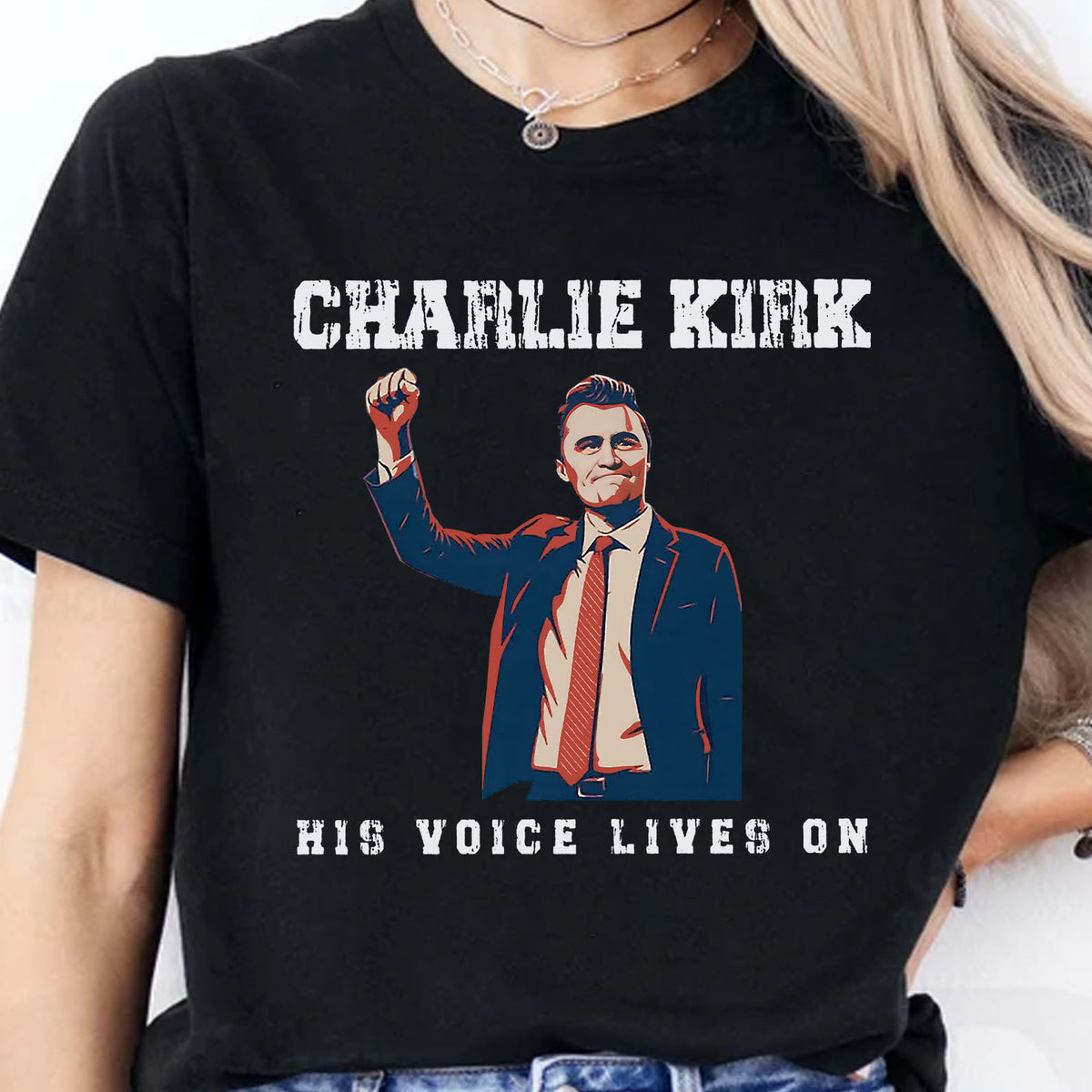 Charlie Kirk His Voice Lives On Shirt, Patriotic Charlie Kirk T-Shirt, Charlie Kirk Assassination Shirt, Political Awareness 682850