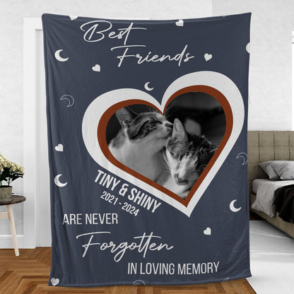 Best Friends Are Never Forgotten in Loving Memory, Personalized Memorial Blanket, Memorial Custom Photo Blanket, Remembrance Gift- 681975