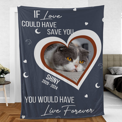 If Love Could Save You You Would Live Forever, Personalized Memorial Blanket, Memorial Custom Photo Blanket, Remembrance Gift- 681978