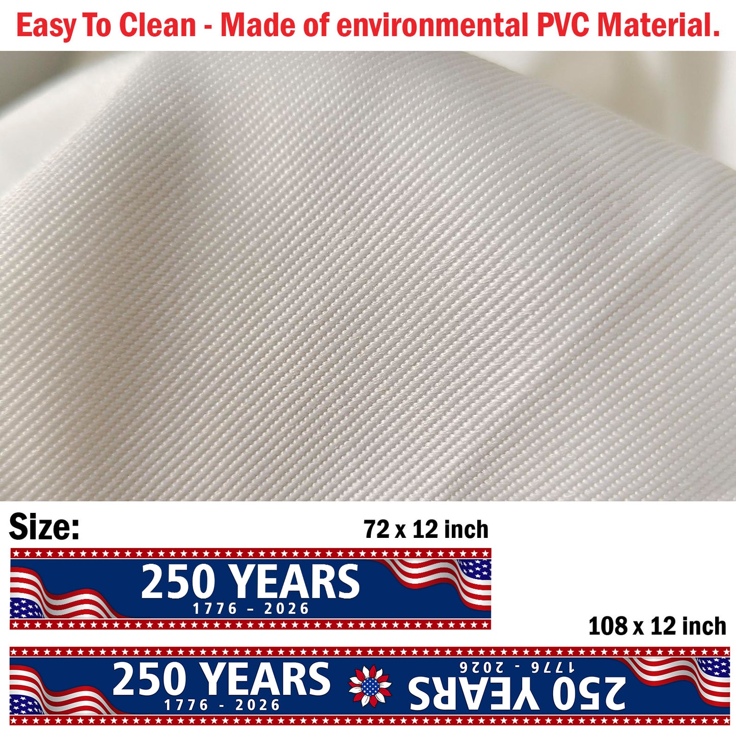 250 Years USA Patriotic Table Runner | America 250th Anniversary 1776–2026 Decor | Independence Day Table Decoration 683634