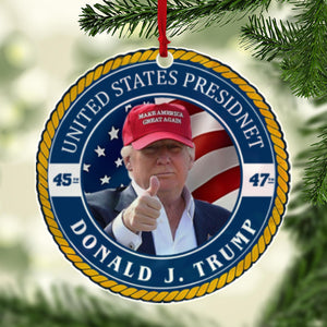 Trump Make America Great Again Acrylic Ornament, Trump Support Christmas Ornament, Election 2024 Ornament, President Trump 45 47 M1786 - GOP