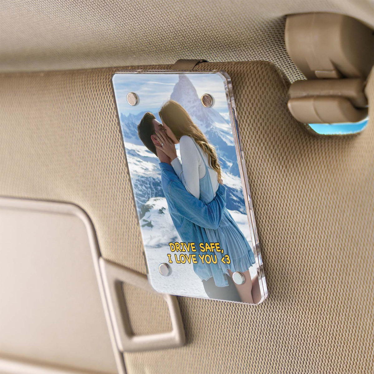 Custom Photo Car Visor Clip | Personalized Gift for Him Anniversary | Romantic Drive Safe Gift 683280