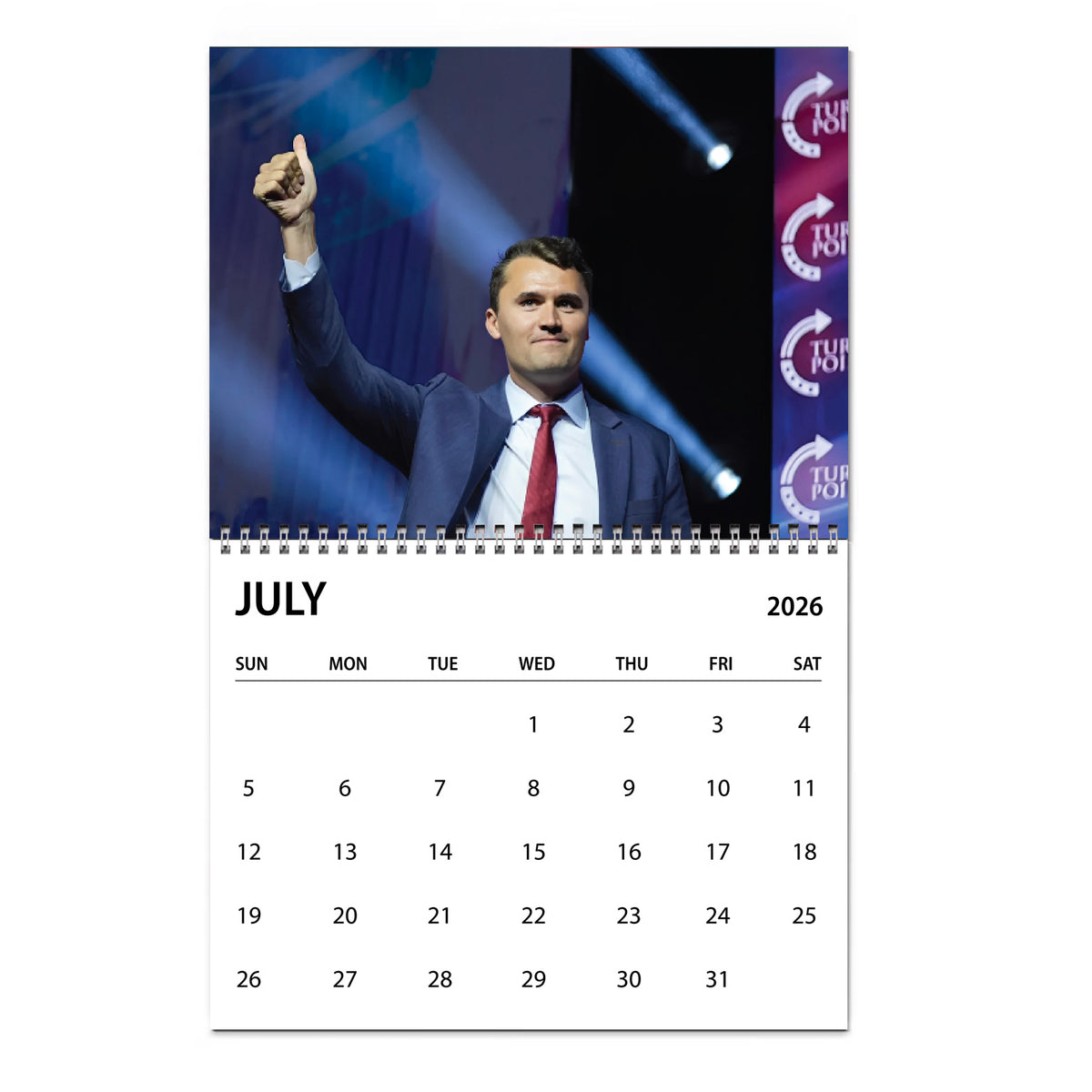 Year Of Charlie Kirk Wall Calendar 2026 | Justice Charlie Kirk Memorial Desk Decor 683101