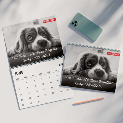 Best Friends Are Never Forgotten Photo Dog Memorial Calendar 2026 | Personalized Custom Pet Lovers Wall Calendar 683364