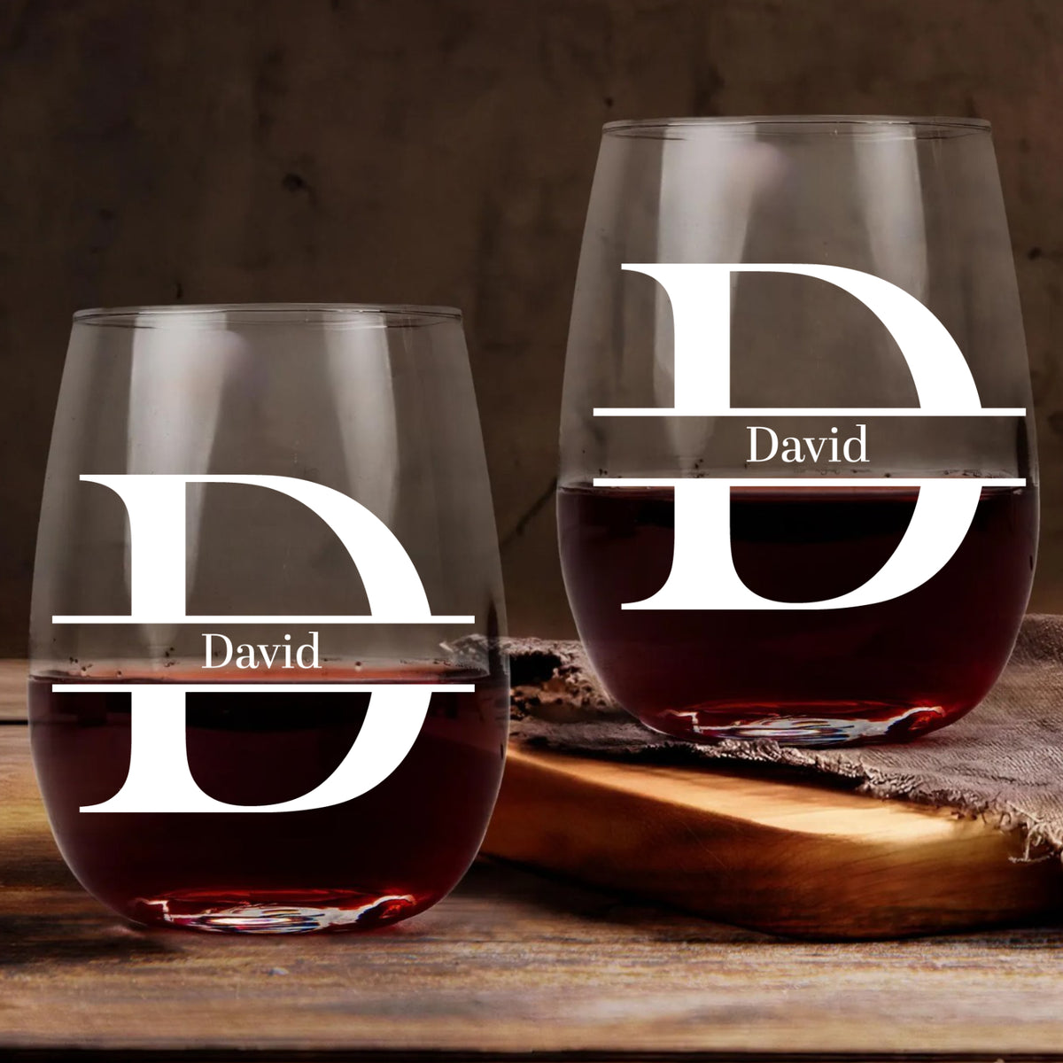 Personalized Monogram Beer Wine Glass |Custom Name Glass | Family Gift, Gift for Dad, Gift for Husband 684023