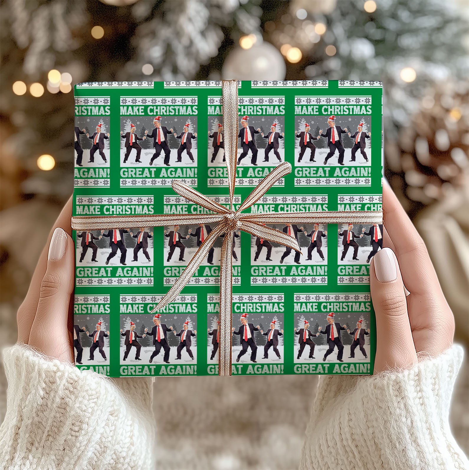 Make Christmas Great Again Wrapping Paper, Funny Trump Dancing, Trump 2024 Wrap, Republican Gift 681383 - GOP