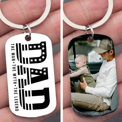 Dad The Man The Myth The Legend – Personalized Keychain | Father's Day Gift, Legend Dad Keepsake, Memory Gift for Dad 682275
