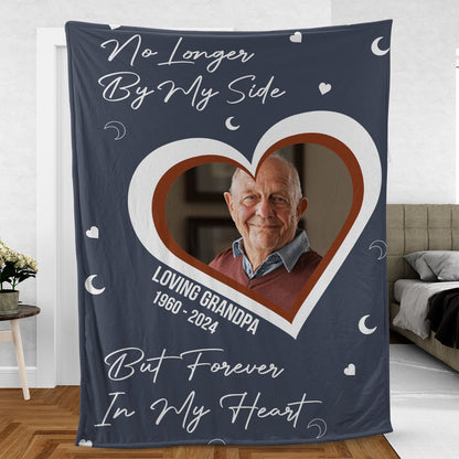 No Longer By My Side, Personalized Memorial Blanket, Memorial Custom Photo Blanket, Remembrance Gift- 681970