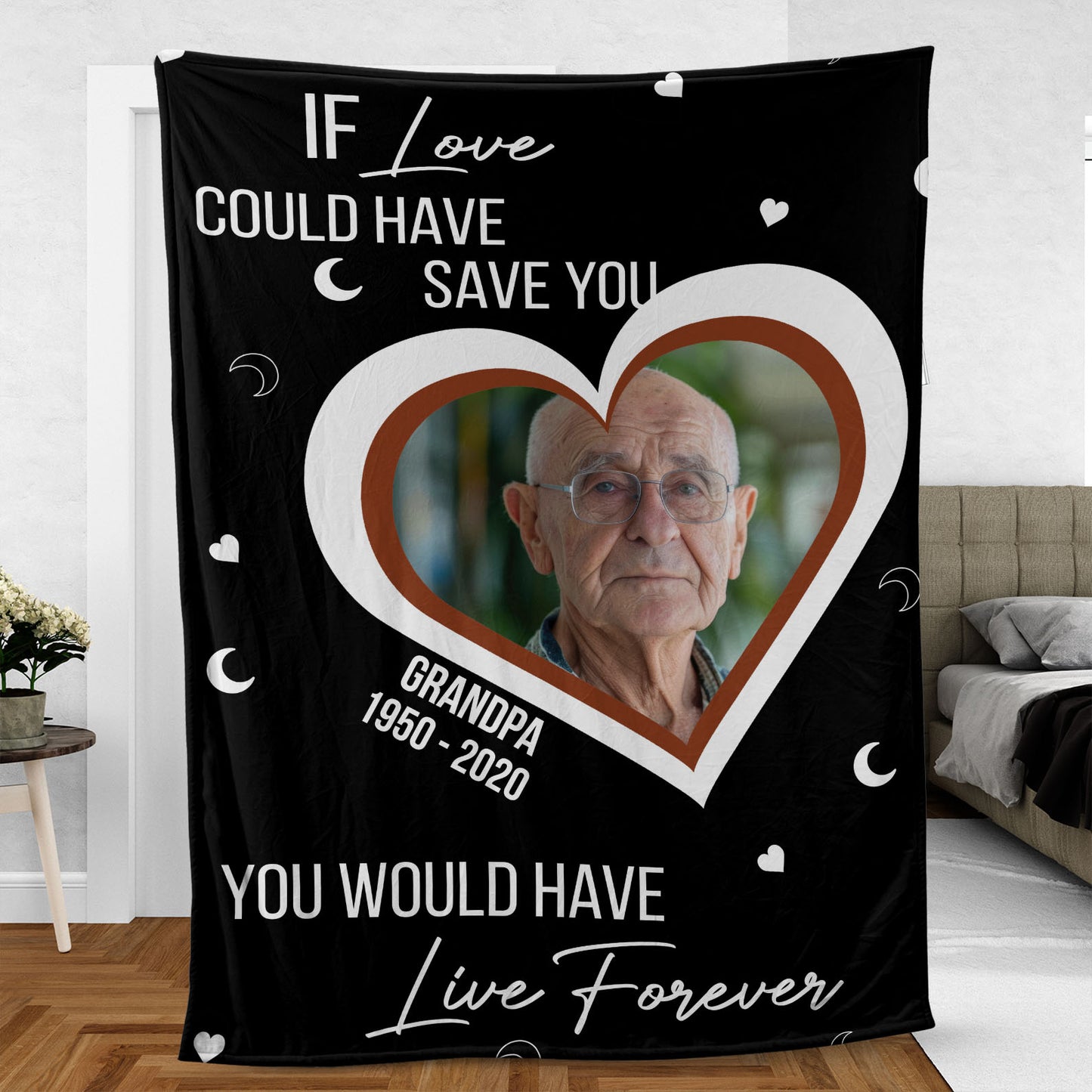 If Love Could Save You You Would Live Forever, Personalized Memorial Blanket, Memorial Custom Photo Blanket, Remembrance Gift- 681978