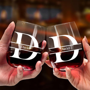 Personalized Monogram Beer Wine Glass |Custom Name Glass | Family Gift, Gift for Dad, Gift for Husband 684023