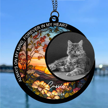Once By My Side Forever In My Heart Suncatcher Ornament, Custom Photo Suncatchers, Gift For Family, Memorial Gift Ornament 681899
