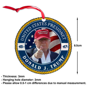 Trump Make America Great Again Acrylic Ornament, Trump Support Christmas Ornament, Election 2024 Ornament, President Trump 45 47 M1786 - GOP