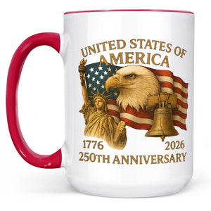 250 Years Anniversary USA Mug, 250th Birthday America Gift, Celebrates 250th of Freedom 683040