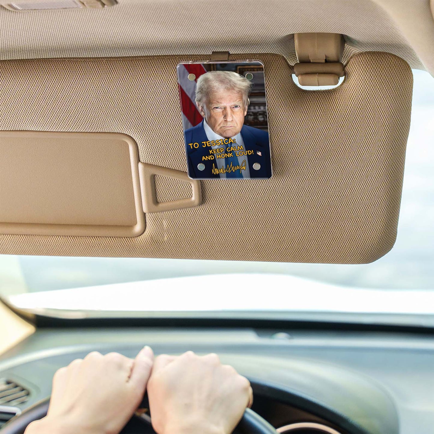 Drive Safe Donald Trump Car Visor Clip, Personalized Custom Visor Decoration for Car 683259 - GOP
