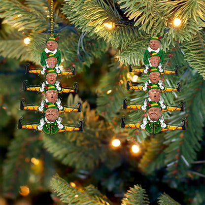 Donald Trump Elf Family Acrylic Ornament | Funny Cartoon Trump Christmas Ornament 683556 - GOP