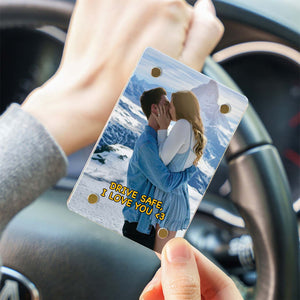 Custom Photo Car Visor Clip | Personalized Gift for Him Anniversary | Romantic Drive Safe Gift 683280