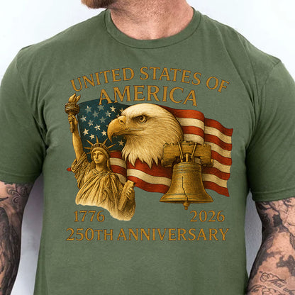 250 Years Anniversary USA Shirt | Happy 250th Birthday United States of America Shirt | 250 Years of Freedom Dark Shirt 283041