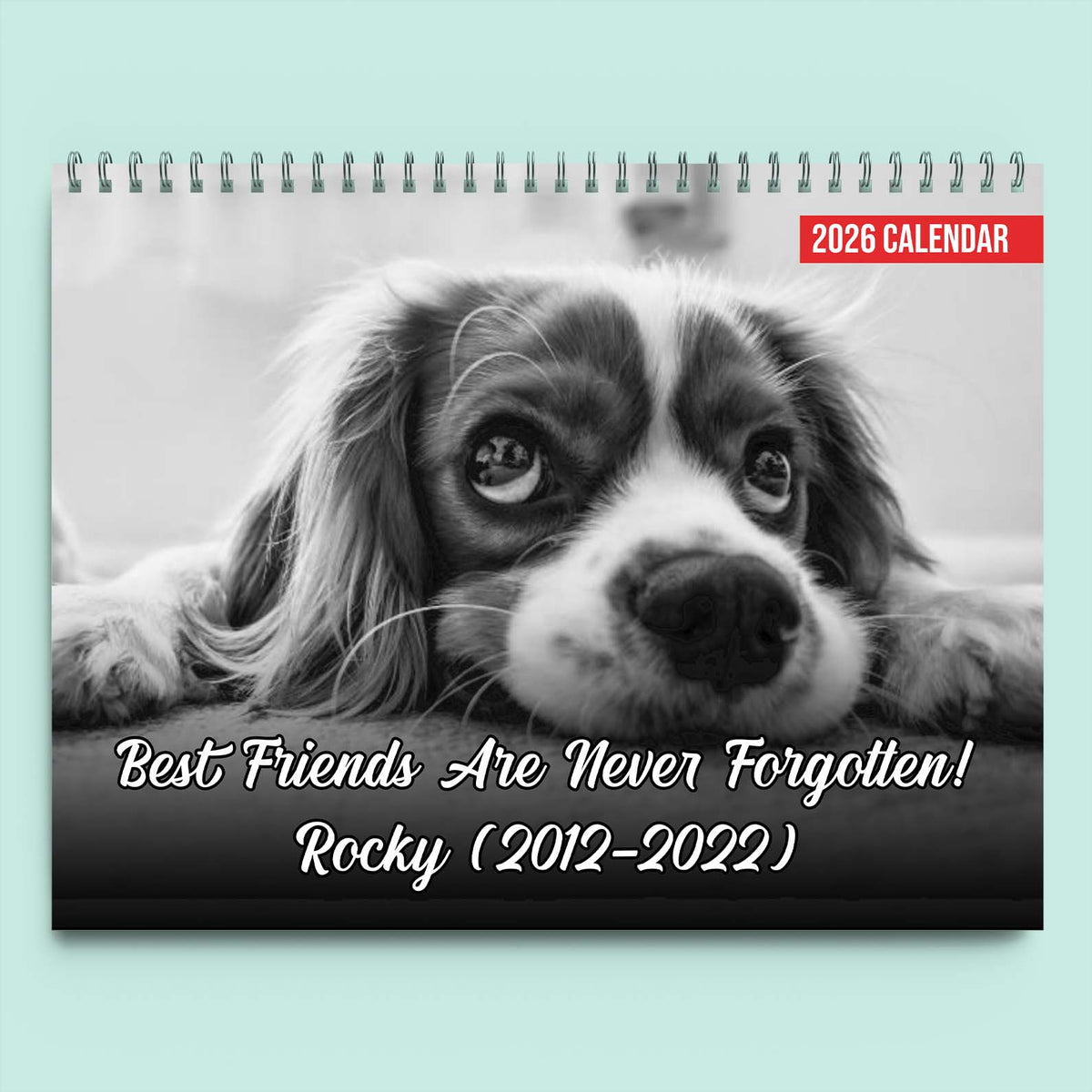 Best Friends Are Never Forgotten Photo Dog Memorial Calendar 2026 | Personalized Custom Pet Lovers Wall Calendar 683364