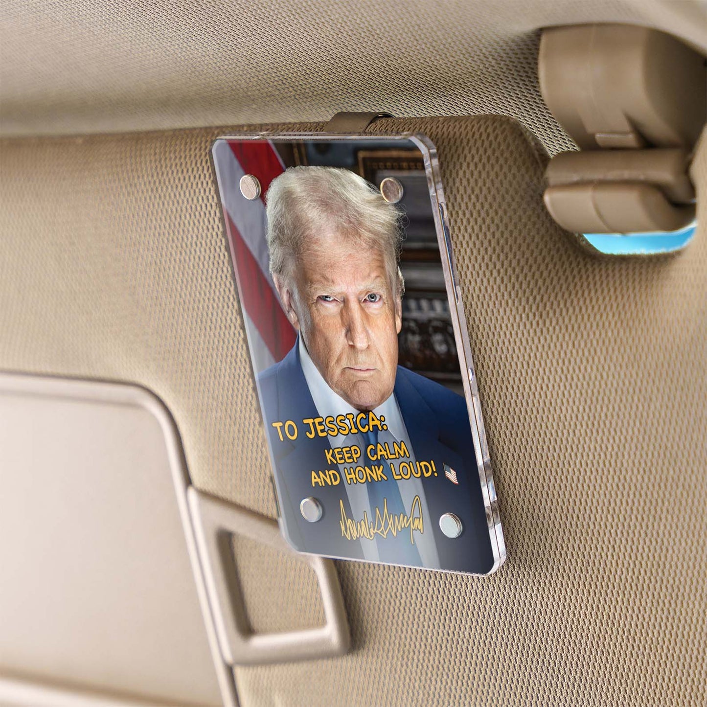 Drive Safe Donald Trump Car Visor Clip, Personalized Custom Visor Decoration for Car 683259 - GOP