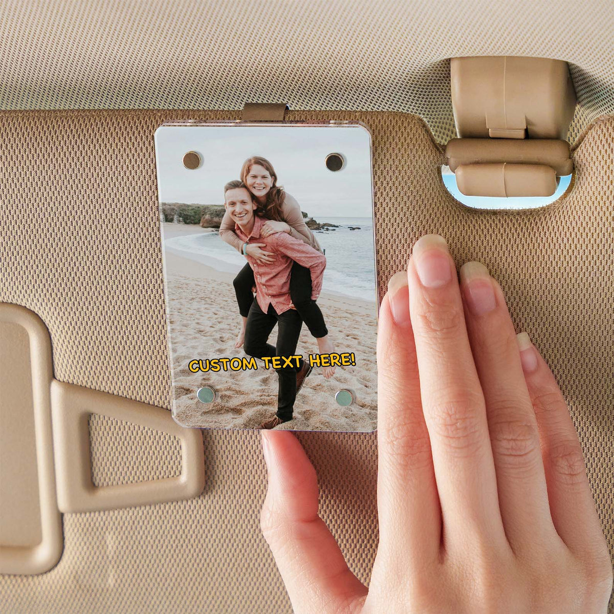 Custom Photo Car Visor Clip | Personalized Gift for Him Anniversary | Romantic Drive Safe Gift 683280