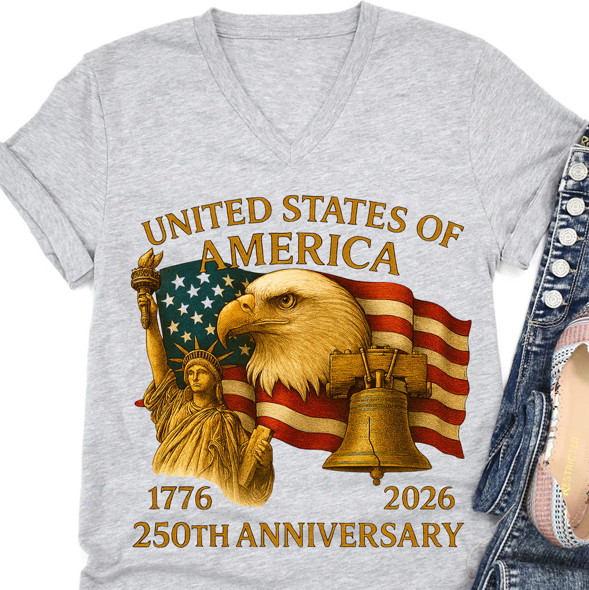 250 Years Anniversary USA Shirt | Happy 250th Birthday USA | America Anniversary 1776-2026 Bright Shirt 683037