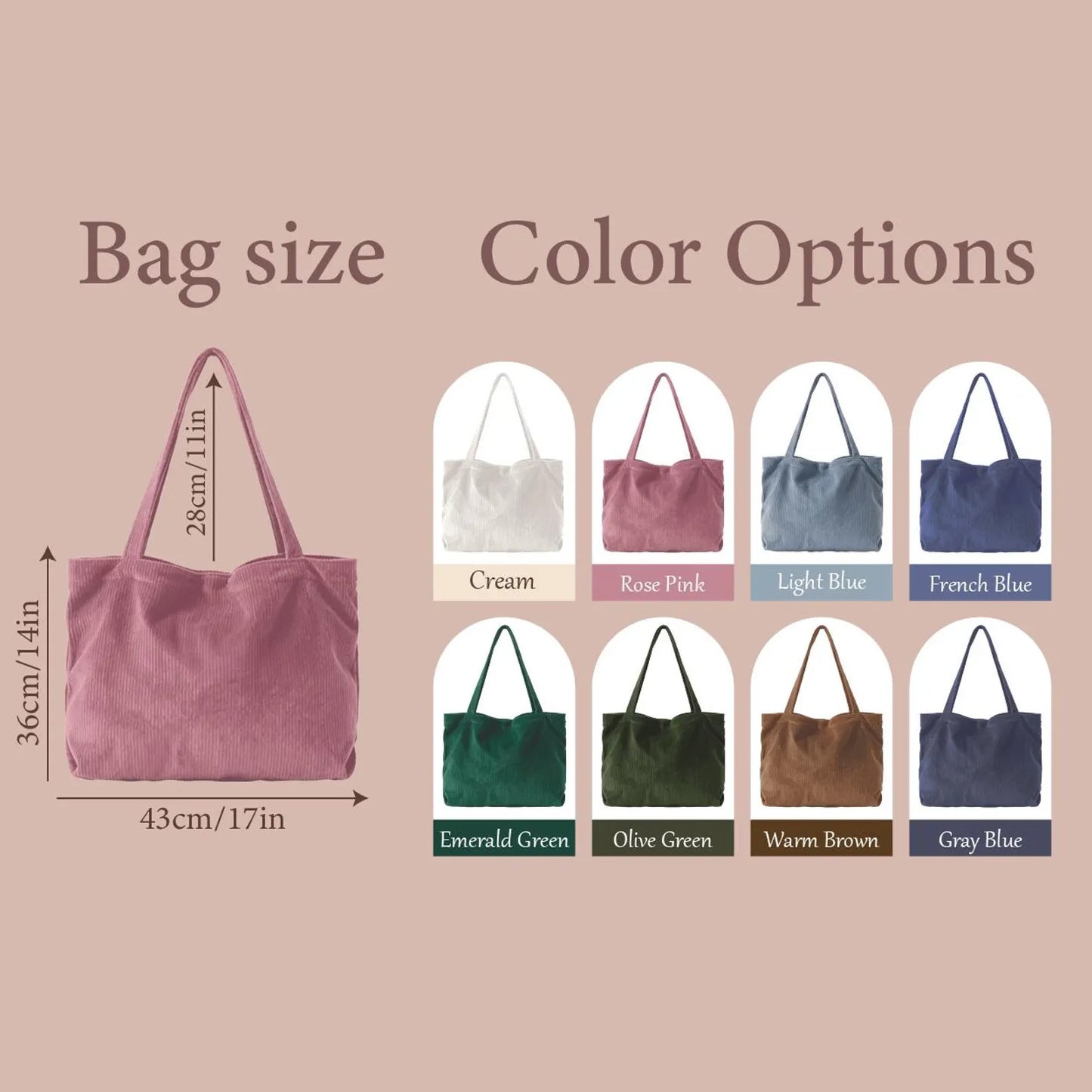 Custom Chenille Name Tote Bag, Personalized Corduroy Tote with Zipper, Bridesmaid Gift, Travel Bag 684739