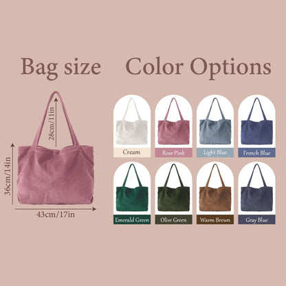 Custom Chenille Name Tote Bag, Personalized Corduroy Tote with Zipper, Bridesmaid Gift, Travel Bag 684739