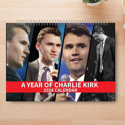 Year Of Charlie Kirk Wall Calendar 2026 | Justice Charlie Kirk Memorial Desk Decor 683101