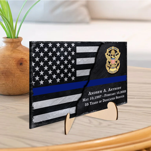 Custom Photo Police Man Plaque, Personalized 2 Layers Wooden Plaque, Retirement Gift For Police Officer, Appreciation Achievement Gift 682761