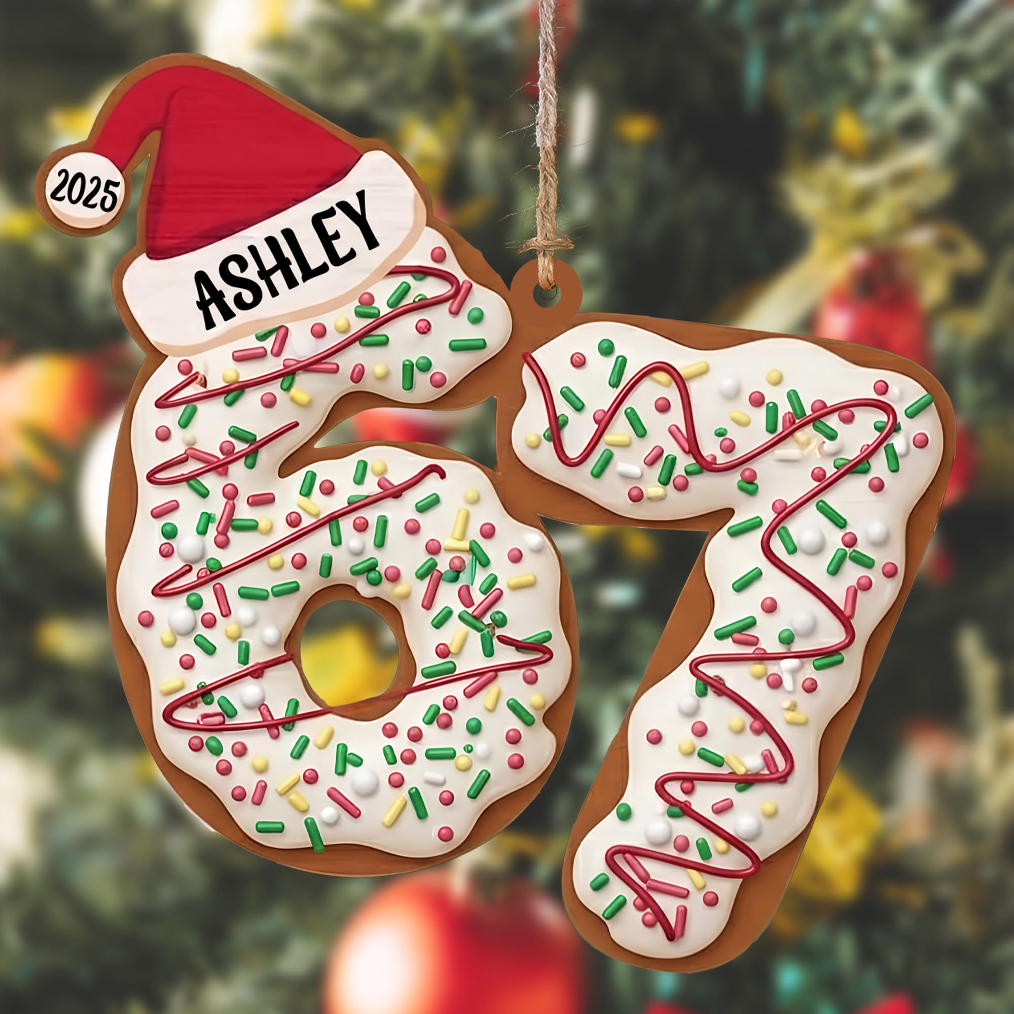 Six Seven Meme Wooden Ornament | 67 Six Seven Christmas Decoration