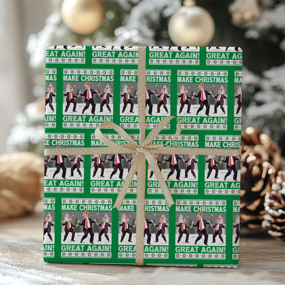 Make Christmas Great Again Wrapping Paper, Funny Trump Dancing, Trump 2024 Wrap, Republican Gift 681383 - GOP