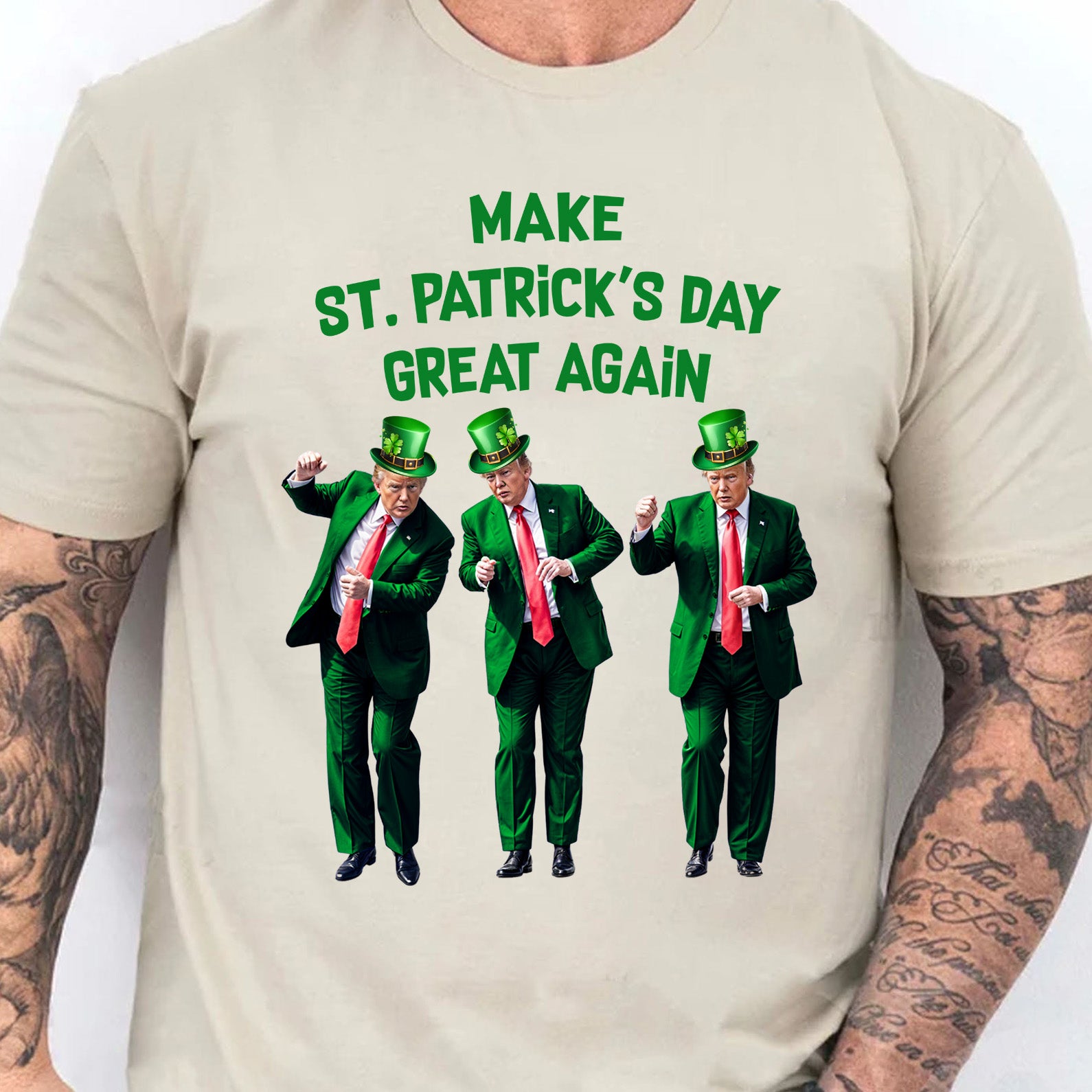 Trump Dancing Make St. Patrick's Day Great Again, St. Patrick's Day Shirt, Funny Trump Bright Shirt 681895- GOP