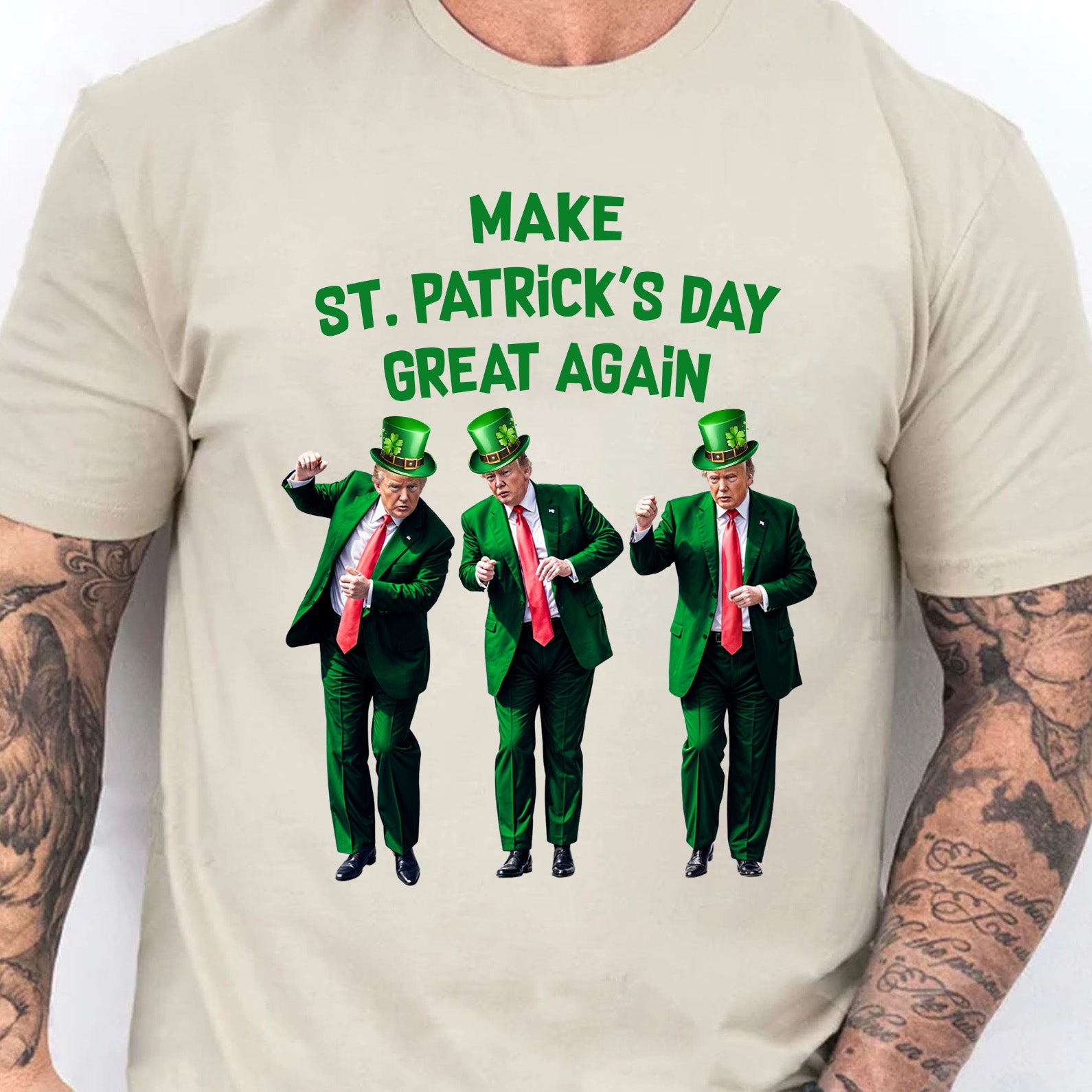 Trump Dancing Make St. Patrick's Day Great Again, St. Patrick's Day Shirt, Funny Trump Bright Shirt 681895- GOP