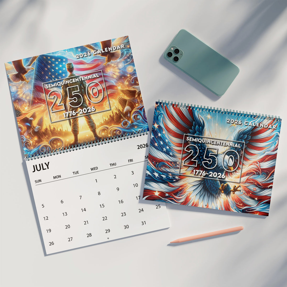 250 Years of America Wall Calendar | 250 Years of Freedom Anniversary | Celebrate 250th Birthday of USA Gift 683216