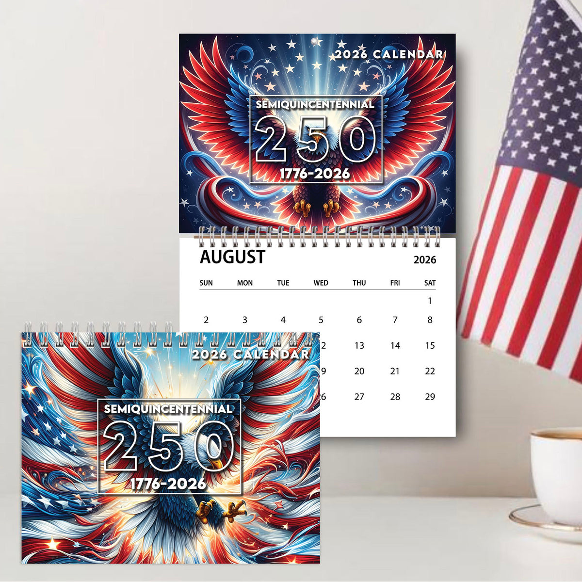 250 Years of America Wall Calendar | 250 Years of Freedom Anniversary | Celebrate 250th Birthday of USA Gift 683216