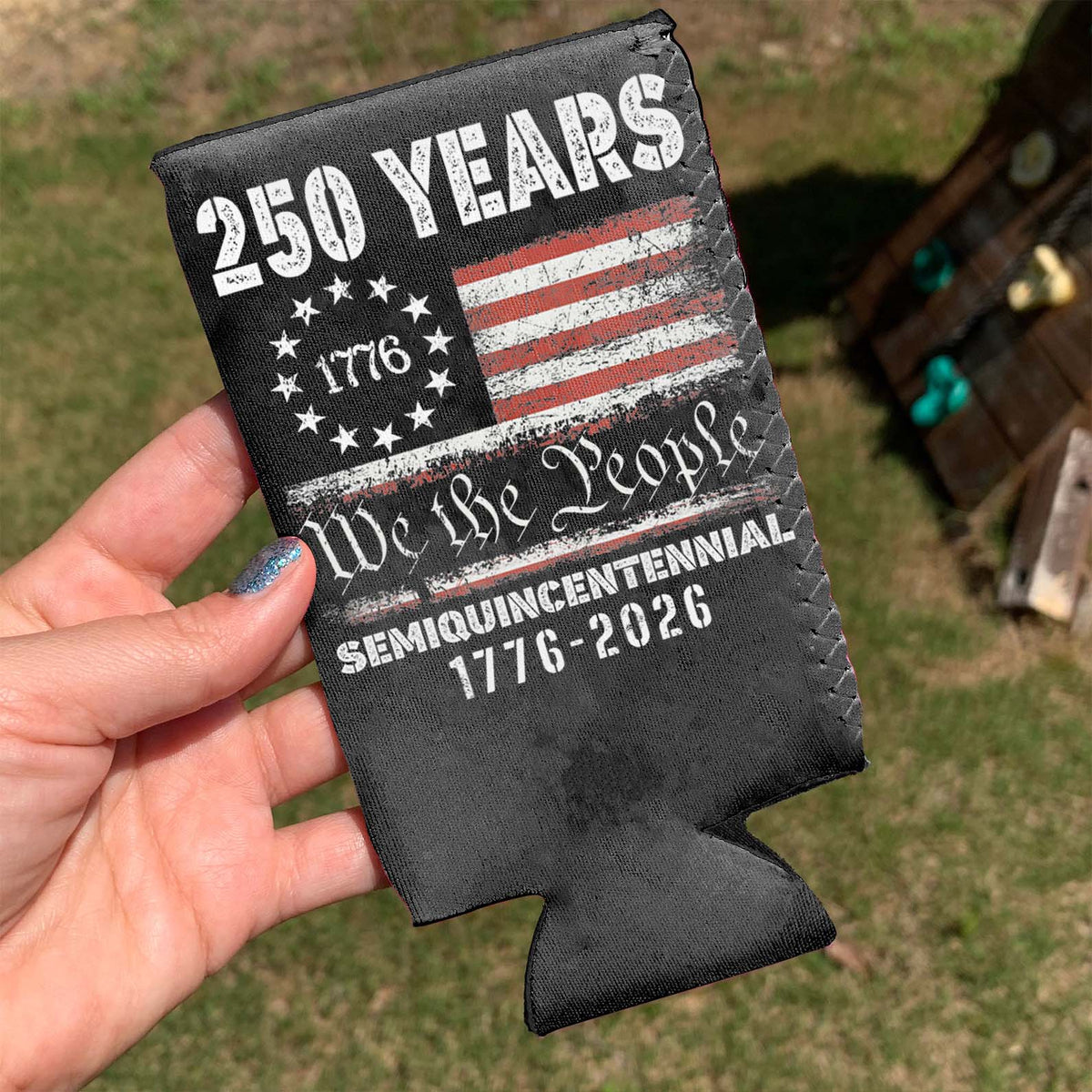 250 Years of America Can Cooler | Happy 250th Birthday USA 1776 - 2026 Can Holder | Can Sleeve for Drinks 683731