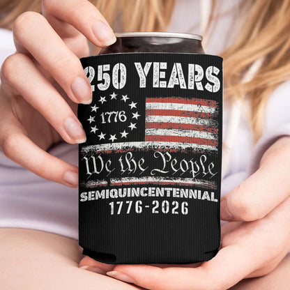 250 Years of America Can Cooler | Happy 250th Birthday USA 1776 - 2026 Can Holder | Can Sleeve for Drinks 683731