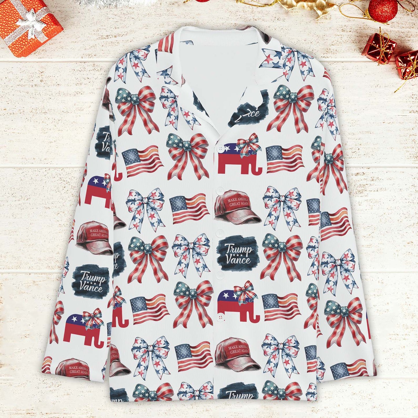 Trump Vance Coquette Pajamas, MAGA Xmas Holiday Pajamas, Trump President Pajamas 681836 - GOP