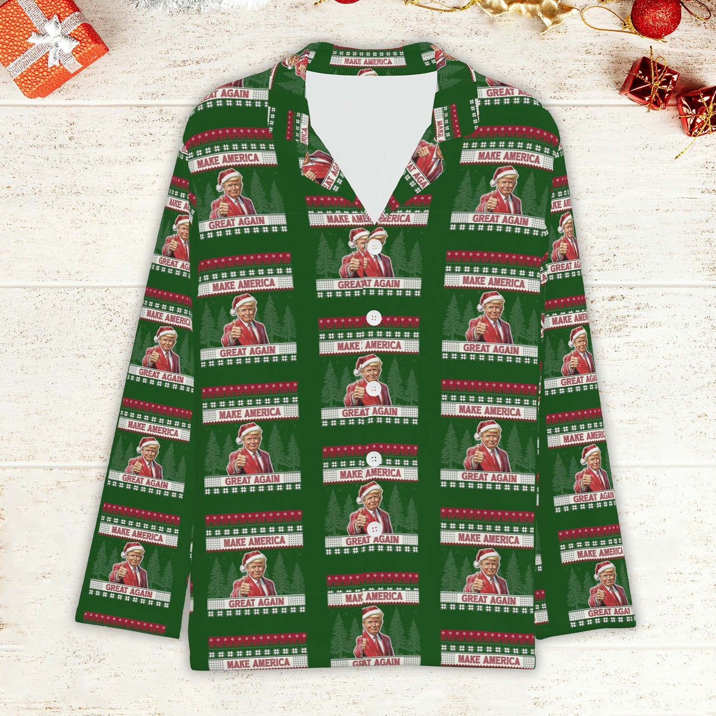 Make America Great Again Pajamas, Trump Xmas Holiday Pajamas, Trump President Pajamas 681741 - GOP