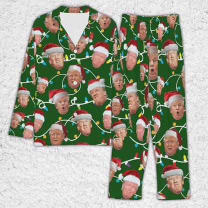 Funny Trump Face Pajamas,Trump Christmas Pajamas, Trump Won 2024 Pajamas M1763- GOP