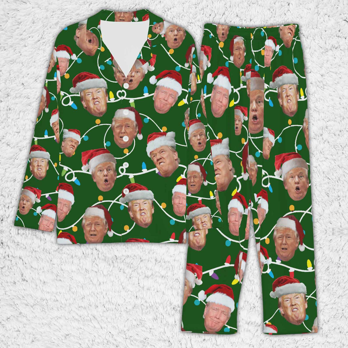 Funny Trump Face Pajamas,Trump Christmas Pajamas, Trump Won 2024 Pajamas M1763- GOP