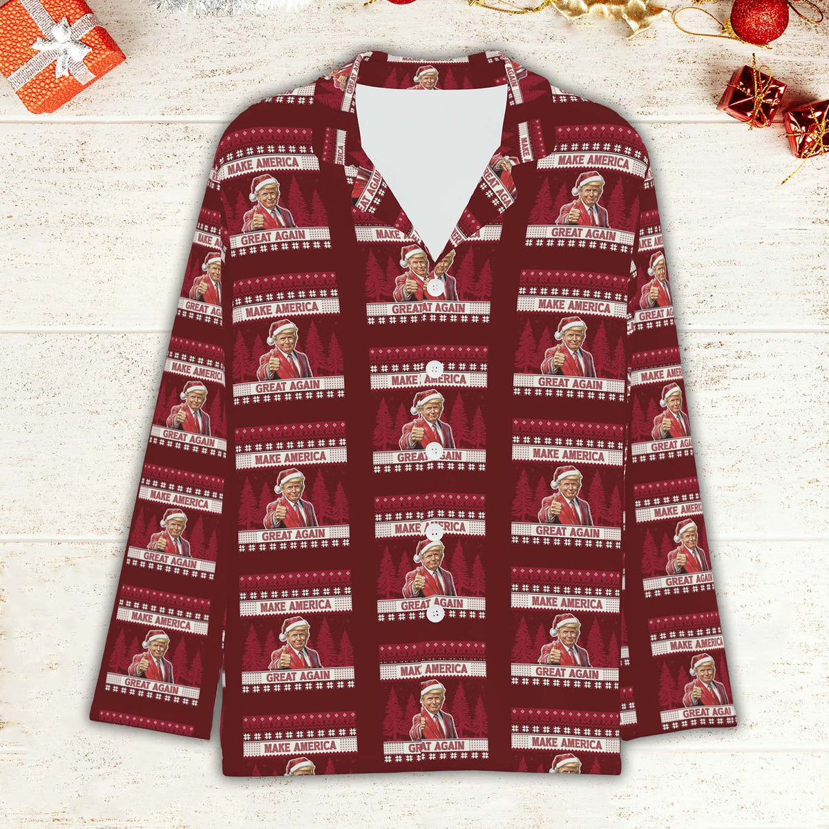 Make America Great Again Pajamas, Trump Xmas Holiday Pajamas, Trump President Pajamas 681741 - GOP