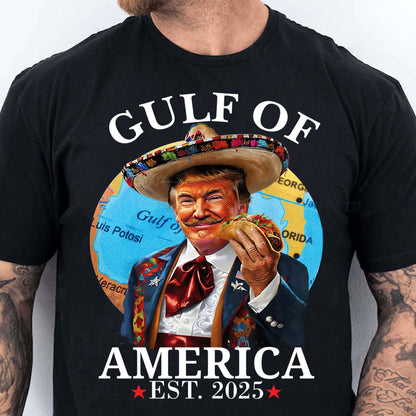 Trump Gulf Of America Shirt, Funny Trump With Taco Tee, 47th President Trump Shirt, Republicans Dark Shirt 682122 - GOP