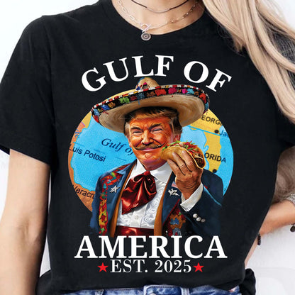 Trump Gulf Of America Shirt, Funny Trump With Taco Tee, 47th President Trump Shirt, Republicans Dark Shirt 682122 - GOP
